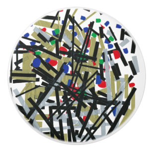 Abstract in Tape & Letterforms 1 Ceramic Knob