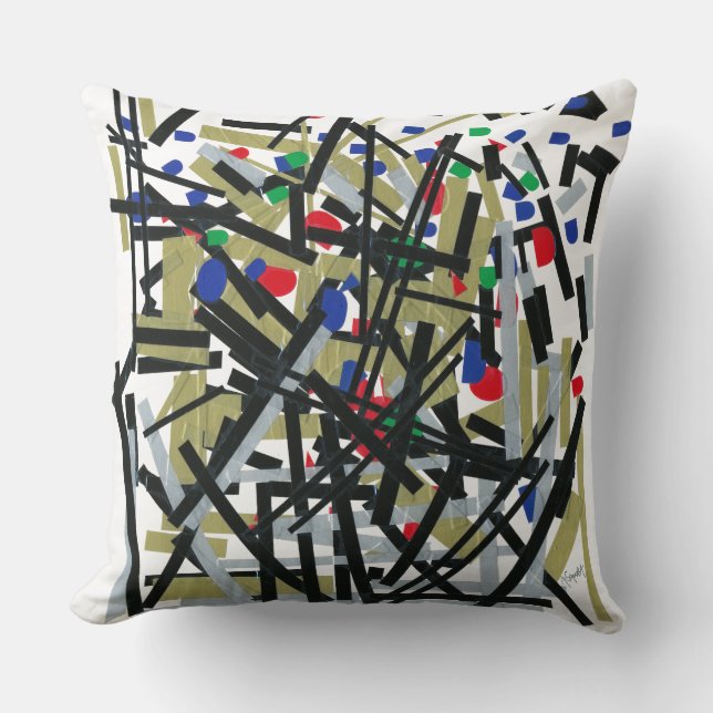 Abstract in Tape & Letterforms 1 Cushion (Front)
