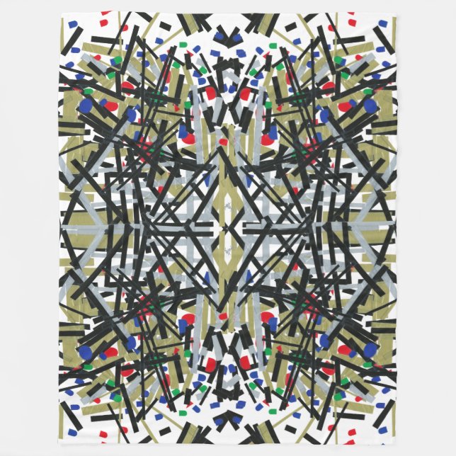 Abstract in Tape & Letterforms 1 Fleece Blanket (Front)