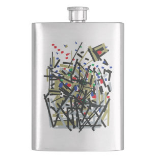 Abstract in Tape & Letterforms 1 Hip Flask
