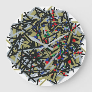 Abstract in Tape & Letterforms 1 Large Clock
