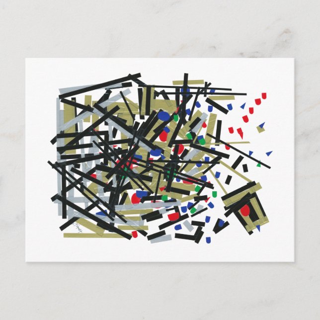 Abstract in Tape & Letterforms 1 Postcard (Front)