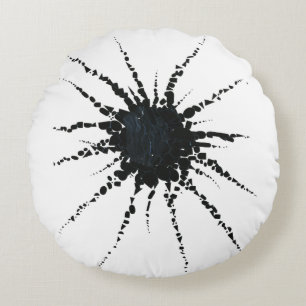 Abstract in Tape & Letterforms 3 Round Cushion