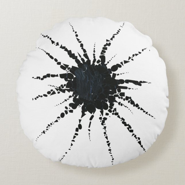 Abstract in Tape & Letterforms 3 Round Cushion (Front)