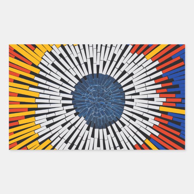 Abstract in Tape—Starburst Rectangular Sticker (Front)