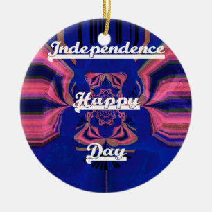 Abstract Independence Day Celebration Art Ceramic Tree Decoration