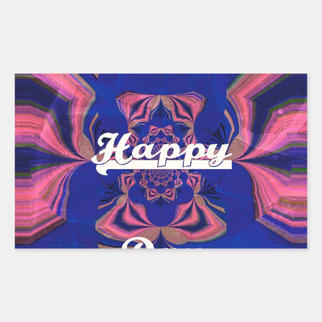 Abstract Independence Day Celebration Art Rectangular Sticker (Front)