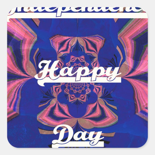 Abstract Independence Day Celebration Art Square Sticker (Front)