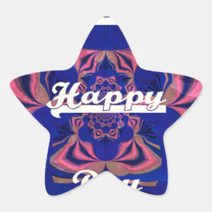 Abstract Independence Day Celebration Art Star Sticker