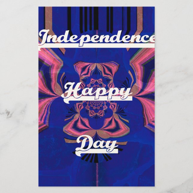 Abstract Independence Day Celebration Art Stationery (Front)