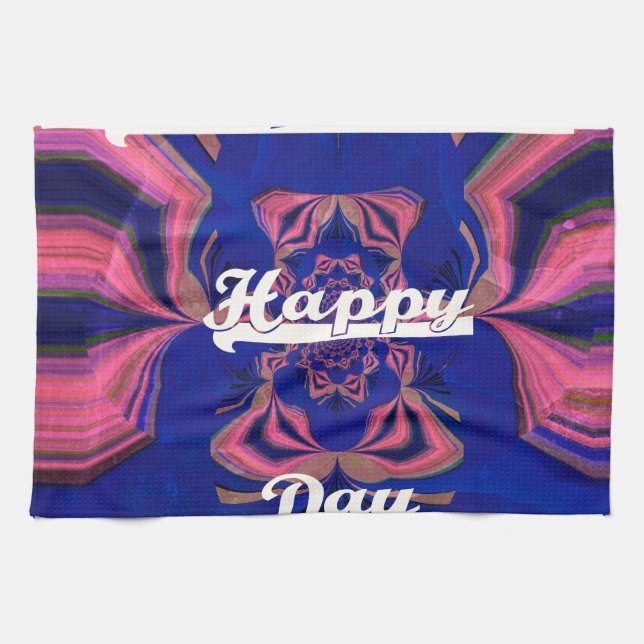 Abstract Independence Day Celebration Art Tea Towel (Horizontal)