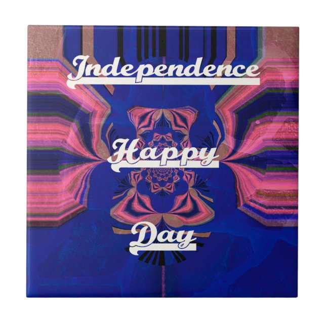 Abstract Independence Day Celebration Art Tile (Front)