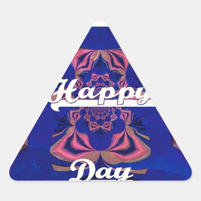 Abstract Independence Day Celebration Art Triangle Sticker (Front)