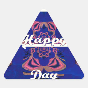 Abstract Independence Day Celebration Art Triangle Sticker