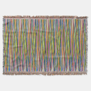 Abstract Indian Boho Line Pattern Throw Blanket