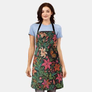 Abstract Indian Floral Lilies Garden Apron