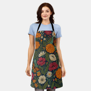 Abstract Indian Floral Monarch Apron