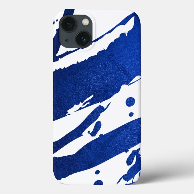 Abstract Indigo Blue Brushstrokes Case-Mate iPhone Case (Back)