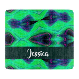 Abstract infinity green pattern cutting board