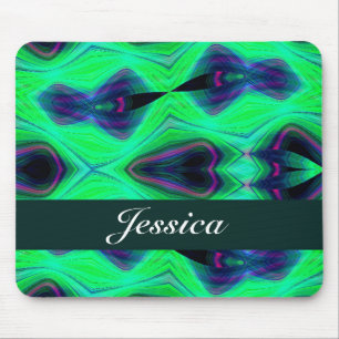 Abstract infinity green pattern mouse mat