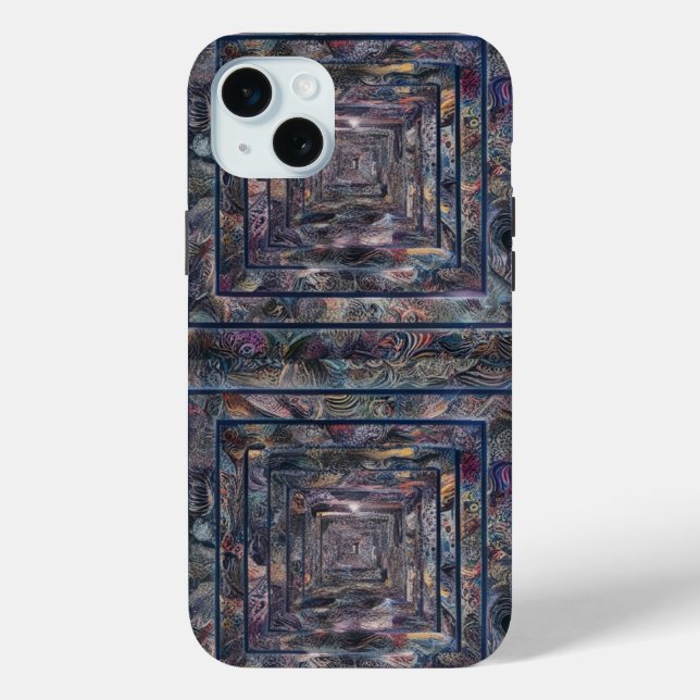 Abstract Infinity Pattern iPhone 15 Plus Case  (Back)