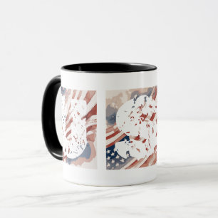 Abstract Ink and Water "USA" Flag Mug