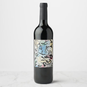 Abstract Ink Art Wine Label