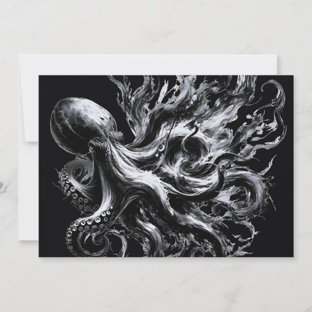 Abstract Ink Fluid Octopus Kraken Announcement (Front)