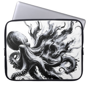 Abstract Ink Fluid Octopus Kraken Laptop Sleeve