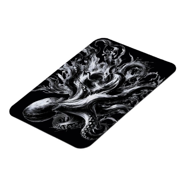 Abstract Ink Fluid Octopus Kraken Magnet (Left Side)