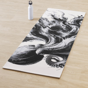 Abstract Ink Fluid Octopus Kraken Yoga Mat