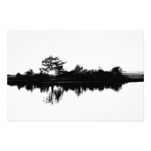 Abstract Ink Landscape, with white background Photo Print