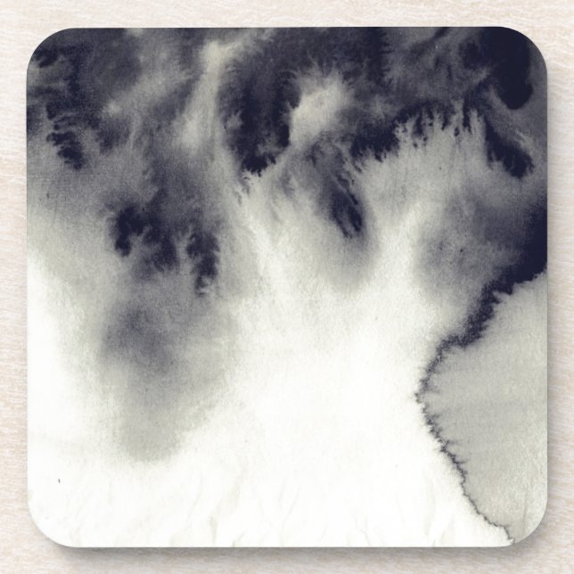 Abstract ink painting on grunge paper texture. coaster (Front)