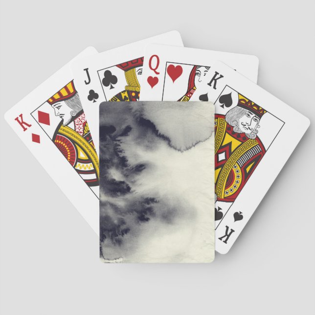 Abstract ink painting on grunge paper texture. playing cards (Back)