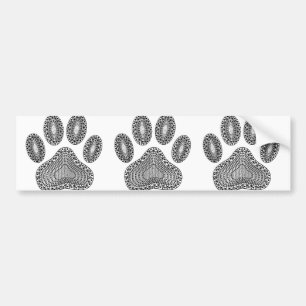 Abstract Ink Paw Print Bumper Sticker