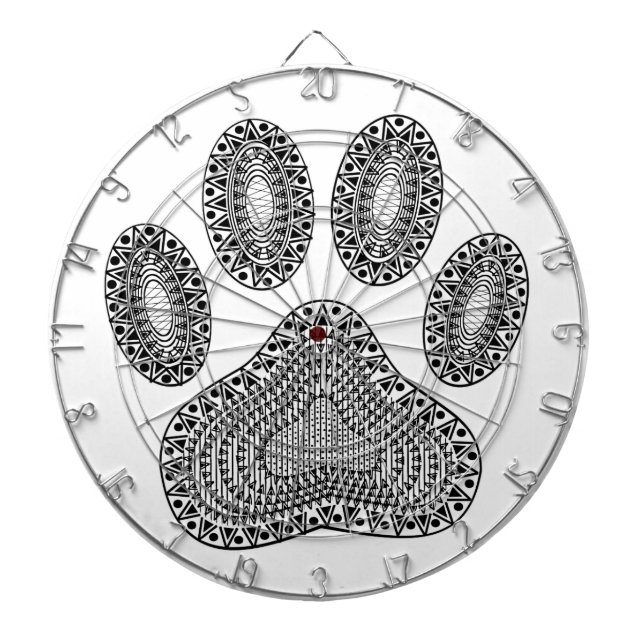 Abstract Ink Paw Print Dartboard (Front)