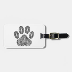 Abstract Ink Paw Print Luggage Tag