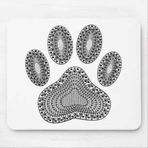 Abstract Ink Paw Print Mouse Mat