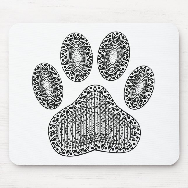 Abstract Ink Paw Print Mouse Mat (Front)