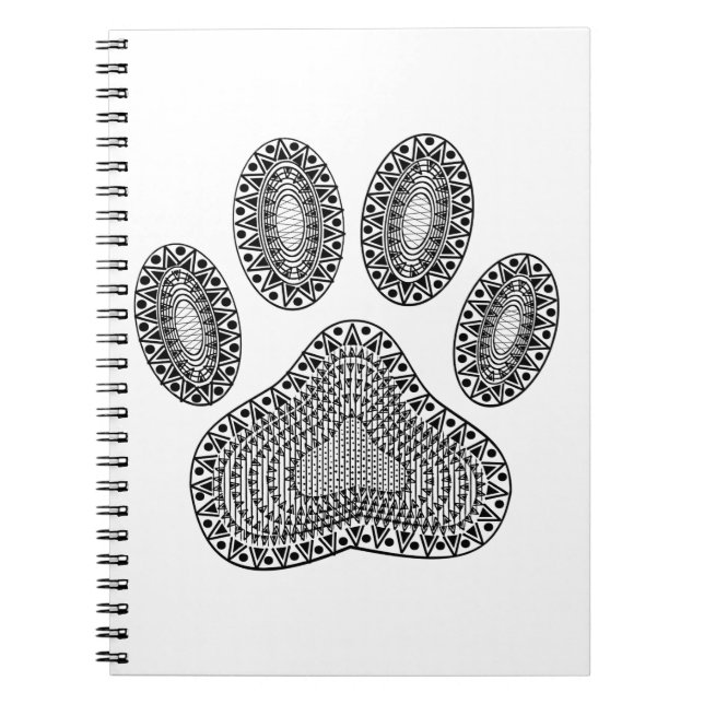 Abstract Ink Paw Print Notebook (Front)