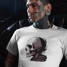 Abstract Ink Splash Steampunk Cyberpunk Skull Mens