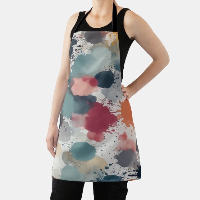 Abstract ink splashes and smudges artistic pattern apron (Insitu)