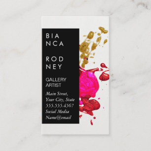 Abstract Ink Splatter Modern Artist Business Card