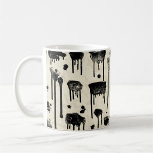 Abstract ink splatters seamless pattern coffee mug