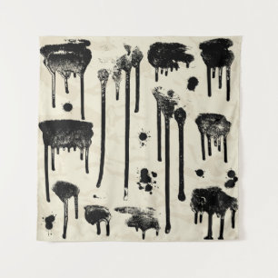 Abstract ink splatters seamless pattern tapestry