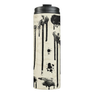 Abstract ink splatters seamless pattern thermal tumbler