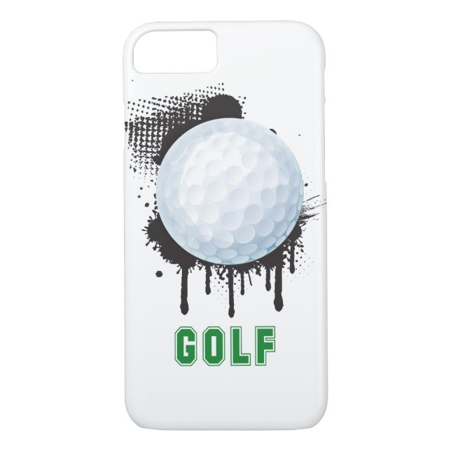 Abstract Ink Splotch with GOLF ball and TEXT Case-Mate iPhone Case (Back)