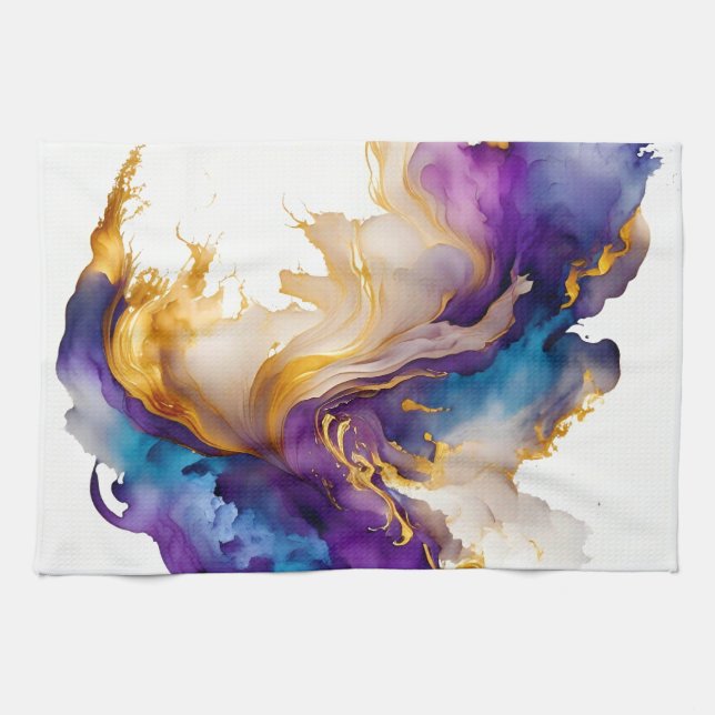 Abstract ink tea towel (Horizontal)