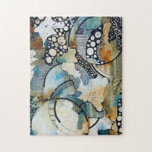 Abstract Ink & Watercolor Jigsaw Puzzle