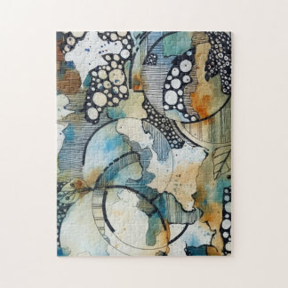 Abstract Ink & Watercolor Jigsaw Puzzle